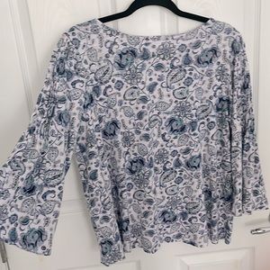 J. JILL bell sleeve boat neck top